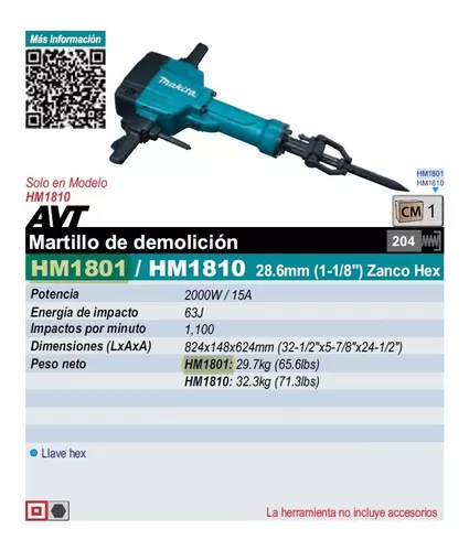 Martillo Demoledor Makita HM1801