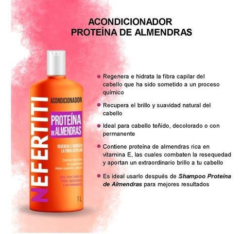 Acondicionador Para Cabello Aceite De Almendra 1lt Nefertiti