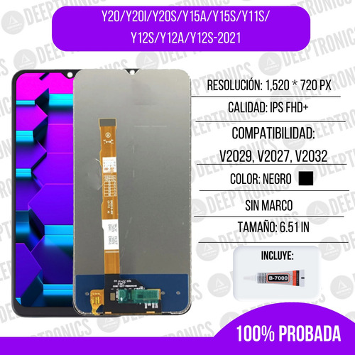 Pantalla Compatible Con Vivo Y20/y20i + Pegamento