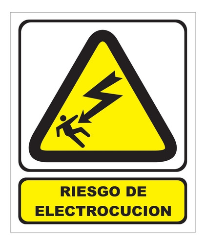 Cartel Riesgo De Electrocucion 22x26 Alto Impacto
