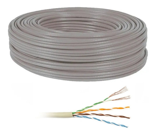 Rollo 50 Mts Cable Red Multifilar Utp Cat 5e - Aleación