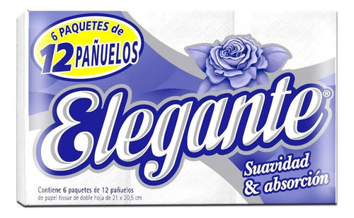 Pañuelos Descartables Elegante Carilina 6 Paq X12 Pañuelos*