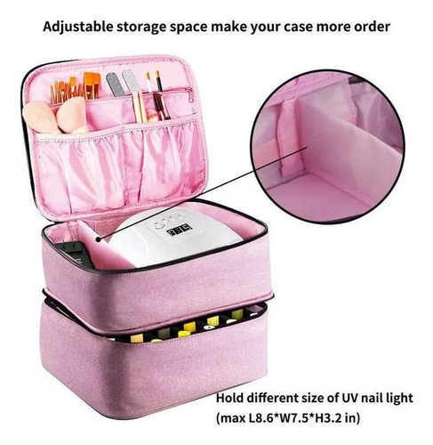 Bolsa De Almacenamiento De Esmalte De Uñas Rosa Portátil