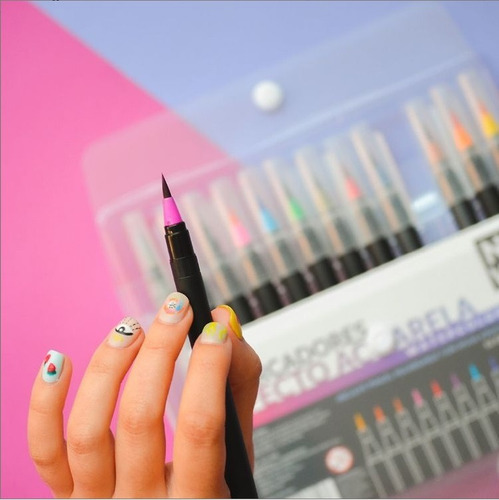 Watercolor Brush Pen Marcador X 20 Punta Pincel Nuwa +regalo