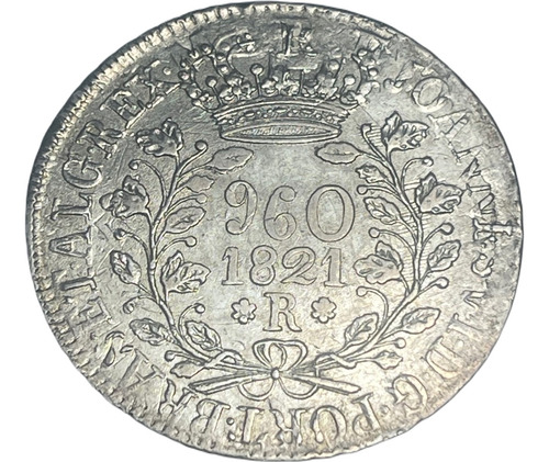 Moeda De Prata 960 Réis 1821 Rio Var Pc 3a Sobre Cadiz 1814