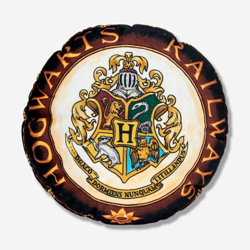 Almofada Formato Hogwarts | Decorativa | Harry Potter Cor Colorido Desenho do tecido Hogwarts Redondo