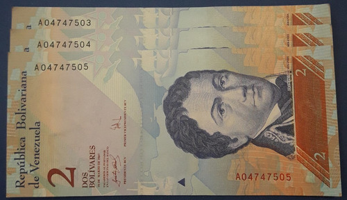 Billete 2 Bs, 20 De Marzo Del 2007 Unc Serial A