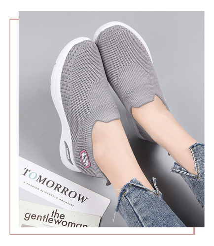 Sapatos Tênis Feminino Sem Cadarço Calçado Ortopédico