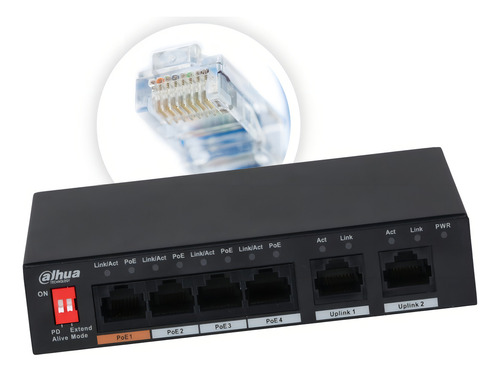 Switch Dahua 4 puertos Poe Pfs3006-4et-60