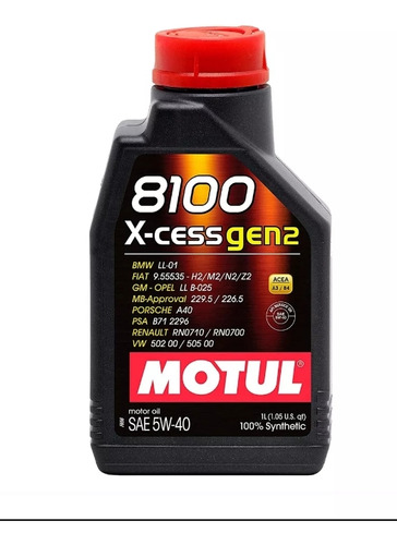 Aceite Motul 5w40 Full Sintetico 8100