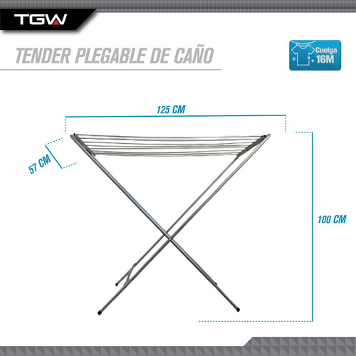 Imagen 3 de 9 de Tender De Ropa Plegable De Pie