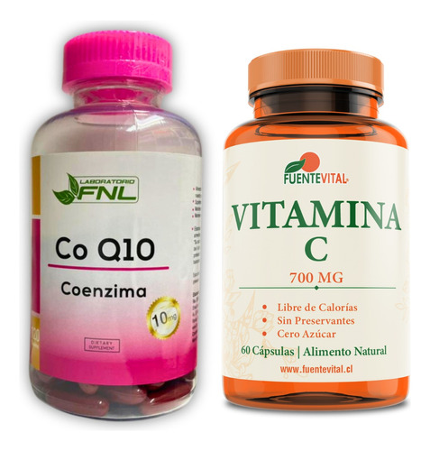 Coenzima Q10  120 Cápsulas  10 Mg + Vitamina C - Pack Oferta