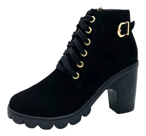 Botines Altos Cordones Dama MercadoLibre