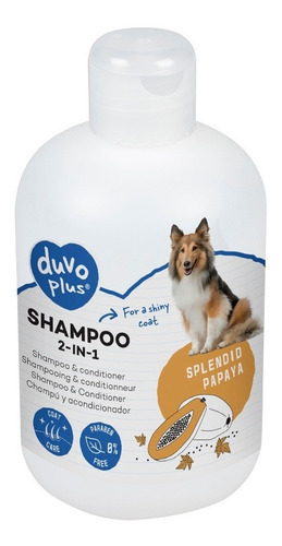 Shampoo Y Acondicionador Duvo Para Perro 2 En 1,  250 Ml Fragancia Papaya Tono De Pelaje Recomendado Todo Tipo De Pelaje, Cualquier Color