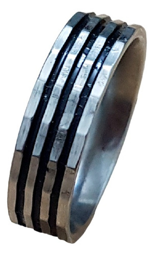 Anillos Hombre Aro Negro Acero Inoxidable Mujer Hombre V3