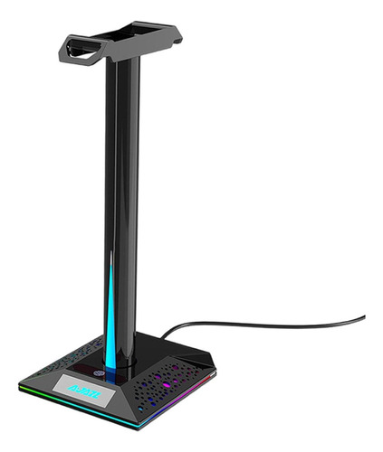 Soporte Para Audífonos Rgb, Control Táctil, 2 Puertos Usb