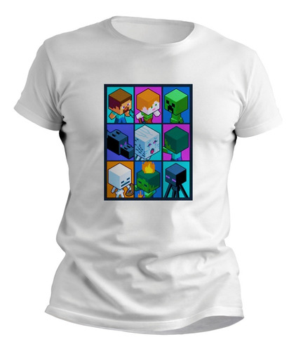 Remeras Minecraft Adultos Estampados Originales - 7558