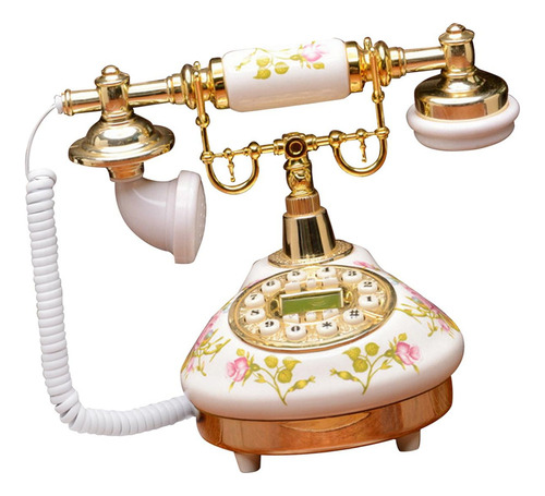 . Teléfono Vintage Con Botón Pulsador, Decoración De