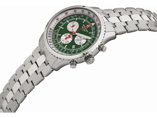 Reloj Swiss Alpine Military Spirit Chrono 7078.9134sam Plateado Plateado Verde