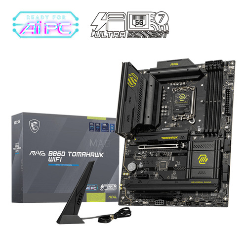 Tarjeta Madre Intel Msi Mag B860 Tomahawk Wifi Lga1851 Ddr5 Pcie 5.0 Boton Flash Bios