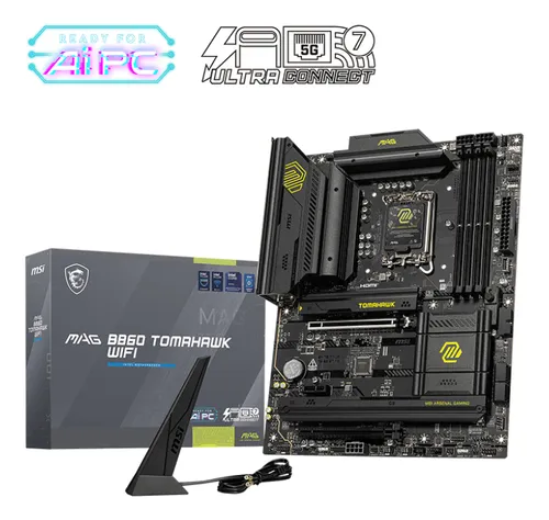 Tarjeta Madre Intel Msi Mag B860 Tomahawk Wifi Lga1851 Ddr5 Pcie 5.0 Boton Flash Bios