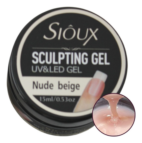 Gel Sioux Led Uv 15 Ml Modelador Profissional Acrigel Cor Nude Bege