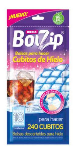 Bolzip® Bolsas Descartables Para Hacer 240 Cubitos De Hielo 