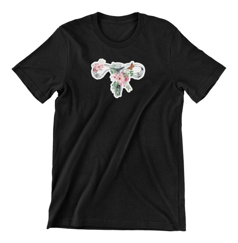 Polera - Femenista  - Flores - Juvenil 100% Algodón