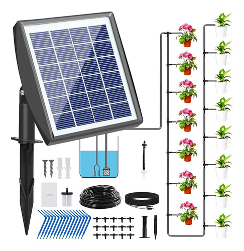 Sistema De Riego Solar Risingup, Kit De Riego Por Goteo Con 