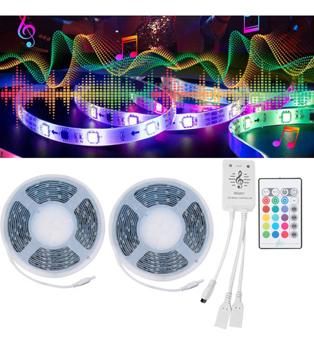 Tira Luces Led Rgb Multicolor Neón 10m Con Control Música