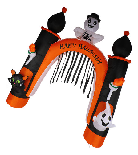 Arco Inflable Skull Ghost Led De 8 Pies Para Interiores Y Ex