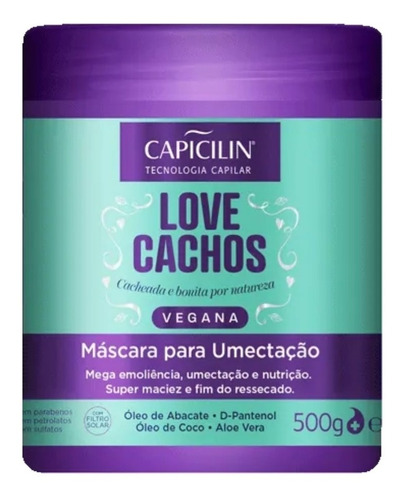Máscara Para Umectação Vegana Love Cachos Capicilin 500g