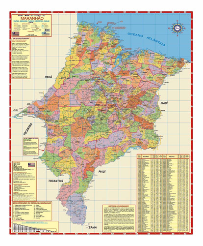 Mapa Estado Do Maranhão Politico Poster Escolar