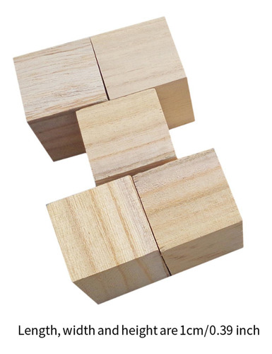 500 Piezas De Bloques De Madera, Bloques Cuadrados, 1 Cm