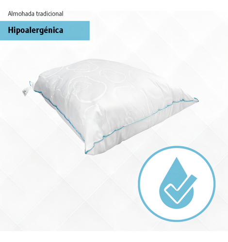 Almohada Spring Air Osos 48x63.5x15 Cm Hipoalergénica Blanco