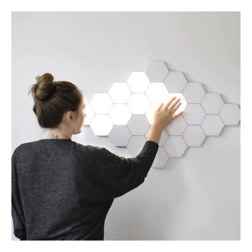 Lámpara De Pared Hexagonal Con Sensor Táctil Control Remoto
