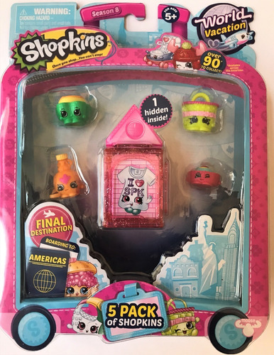 Lote 5 Sets Shopkins World Vacation Americas - Lote A (Usado)