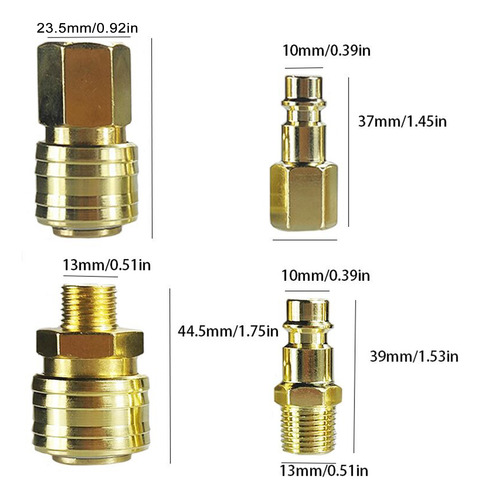 Acoplador Quick Air, 8 Mm, 1/4 Mm, Hembra Y Macho, Con