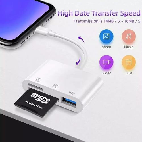 Hub Usb Tipo C 3 Em 1 Sd Tf Adaptador Leve Prático Alta Velo