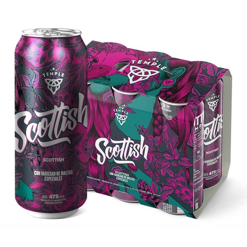 Imagen 1 de 1 de Cerveza Temple Scottish Ale roja lata 473 mL 6 u