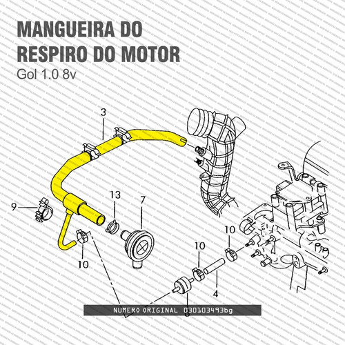 Mangueira Do Respiro Anti Chamas Para Gol 1.0 8v 030103493bg