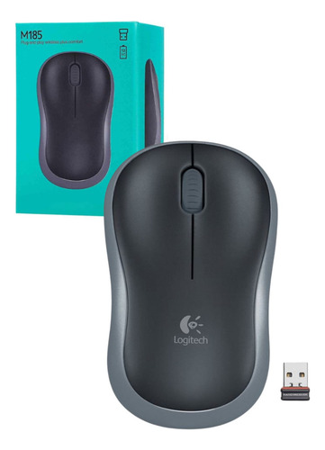 Mouse Sem Fio Logitech M185 Conexão Usb Com Design Compacto