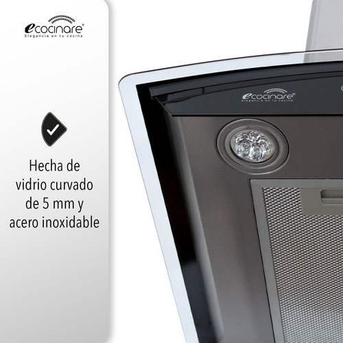 Imagen 5 de 8 de Campana De Cocina 60cm Para Pared, Acero Inoxidable
