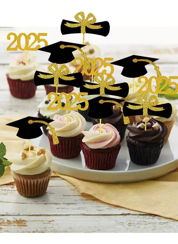 48 Piezas De Adornos Para Cupcakes De Graduación De 2025