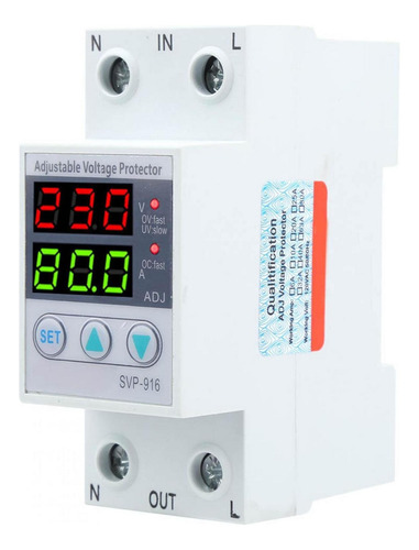 Protector Ajustable Sobre Y Bajo Voltaje 100130 Vac 40a