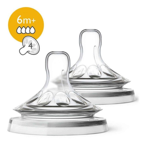 Bico Mamadeira Linha Pétala Nº4 Philips Avent 6m+ Scf044/27