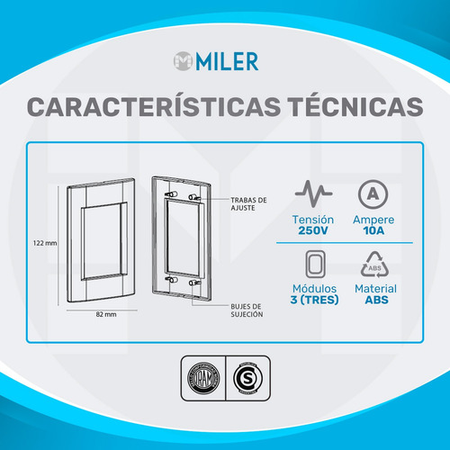 Llave De Luz Armada Kalop Línea Civil Toma Doble Blanco