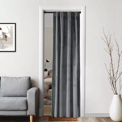 Par de cortinas de terciopelo gris, cortinas de terciopelo gris plateado  claro del dormitorio, cortinas de terciopelo de la sala de estar, cortinas  personalizadas -  México