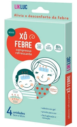 Imagem 3 de 6 de Xô Febre Alivio Da Febre Adulto Criança Compressas Kit Com 2