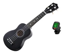 Comprar Ukulele Soprano + Capa + Afinador + 3 Palhetas Cor Preto